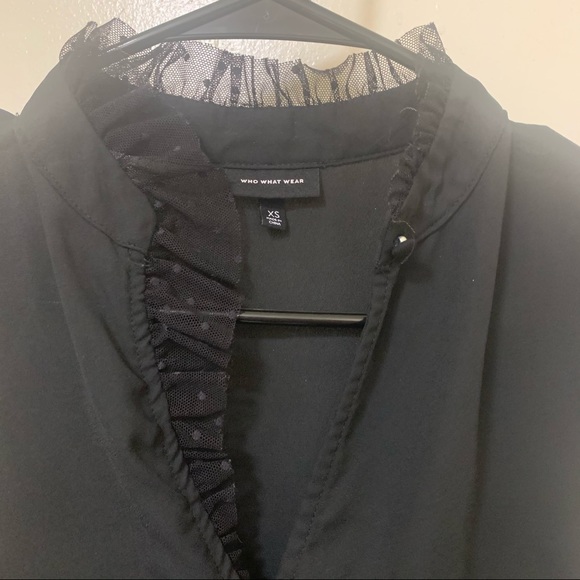 COPY - Black Lace Collar and Sleeve Blouse - Picture 3 of 6